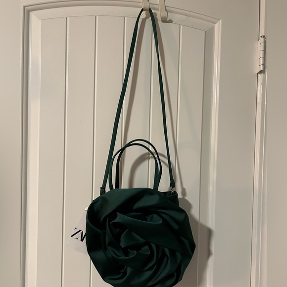 ZARA SATIN EFFECT FLOWER BAG NWT - Picture 8 of 10